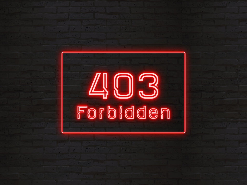 403Forbiddenの文字が書いてある文字