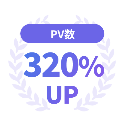 PV数320％UP