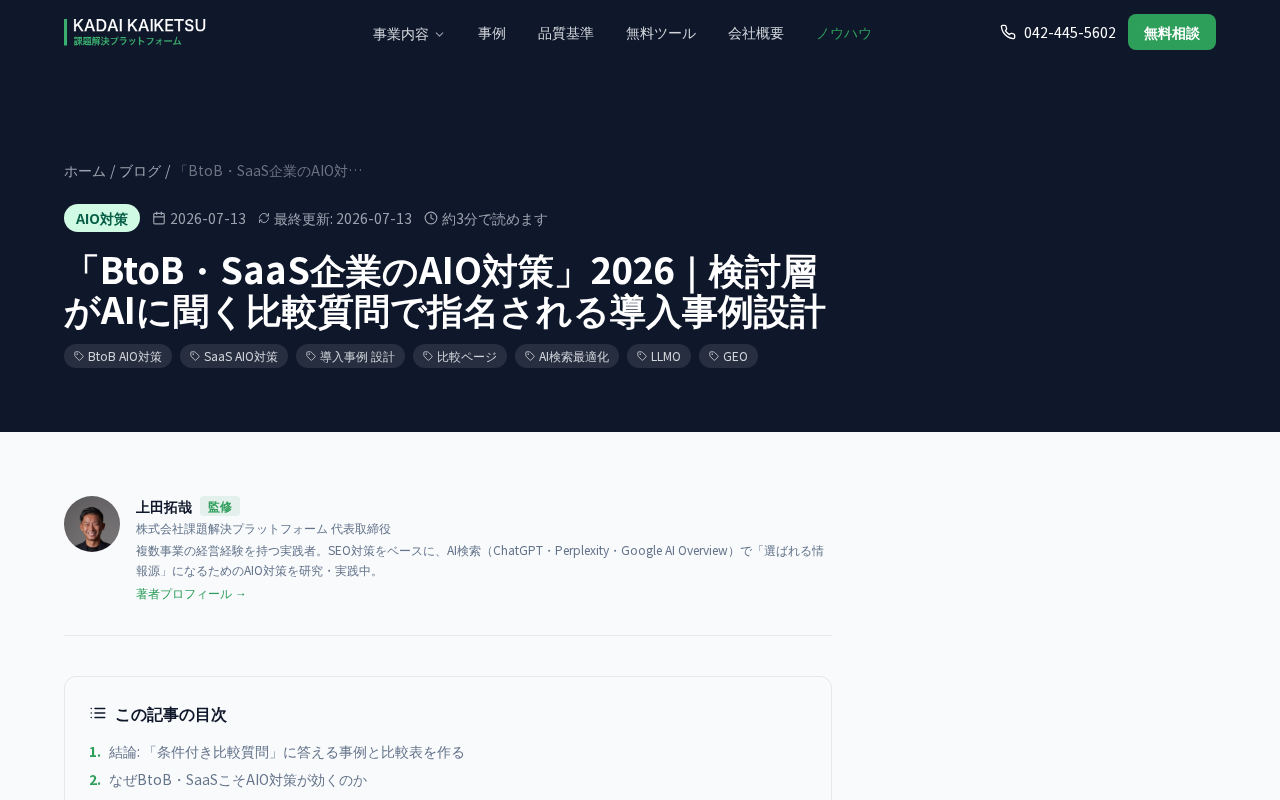 課題解決プラットフォーム BtoB・Saのトップページ